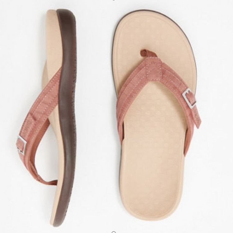 Dames teenslippers – comfortabele zomersandalen met voetbed en verstelbare band