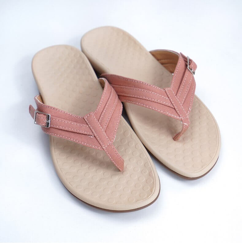Dames teenslippers – comfortabele zomersandalen met voetbed en verstelbare band