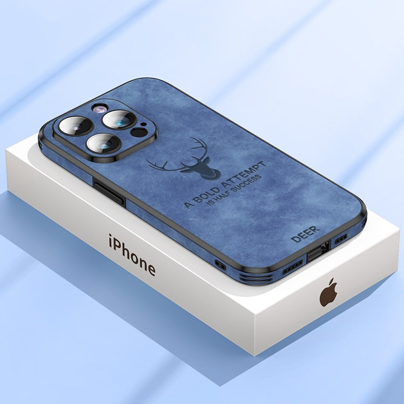 Deer – funda para iPhone de coiro auténtico e resistente a golpes – deseño elegante e delgado