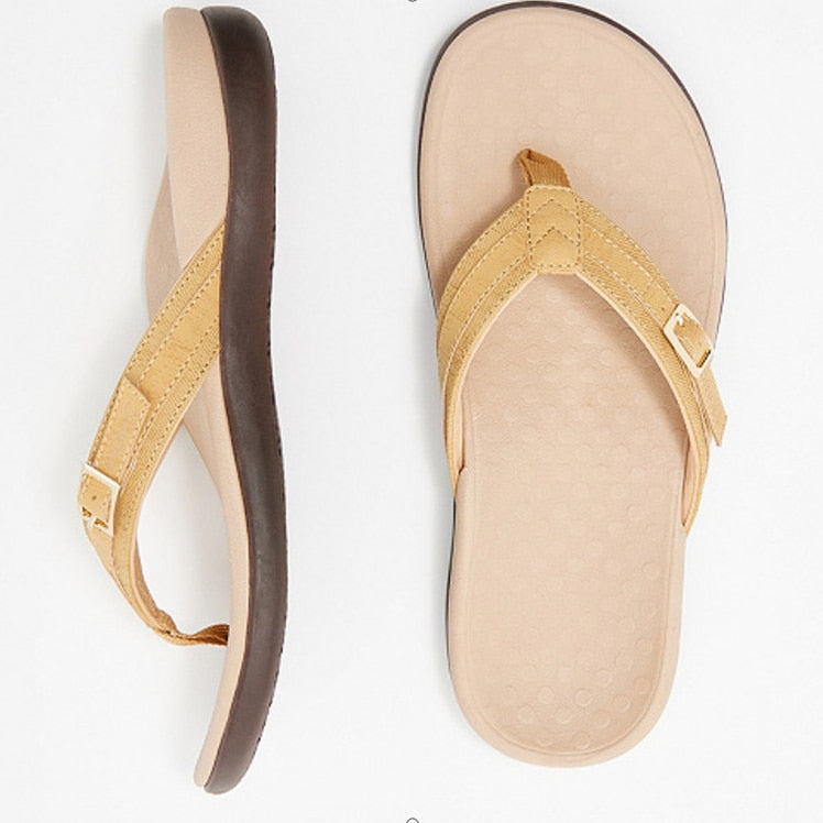 Dames teenslippers – comfortabele zomersandalen met voetbed en verstelbare band
