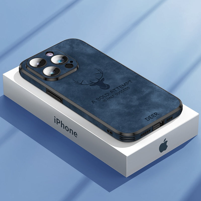 Deer – funda para iPhone de coiro auténtico e resistente a golpes – deseño elegante e delgado