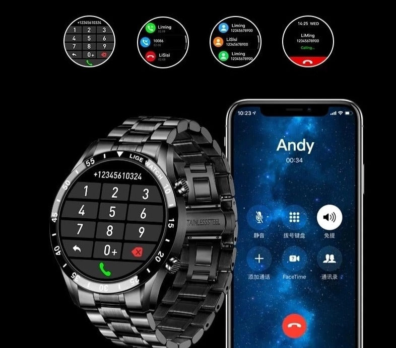 Luxe Smartwatch Heren | Multisport, Meldingen & Stijlvol Design