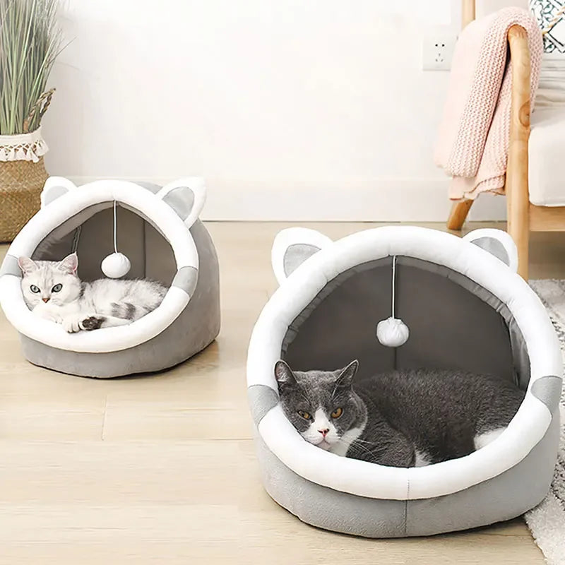 Caseta plegable para gatos – Cama tipo tienda cómoda para gato o perro pequeño