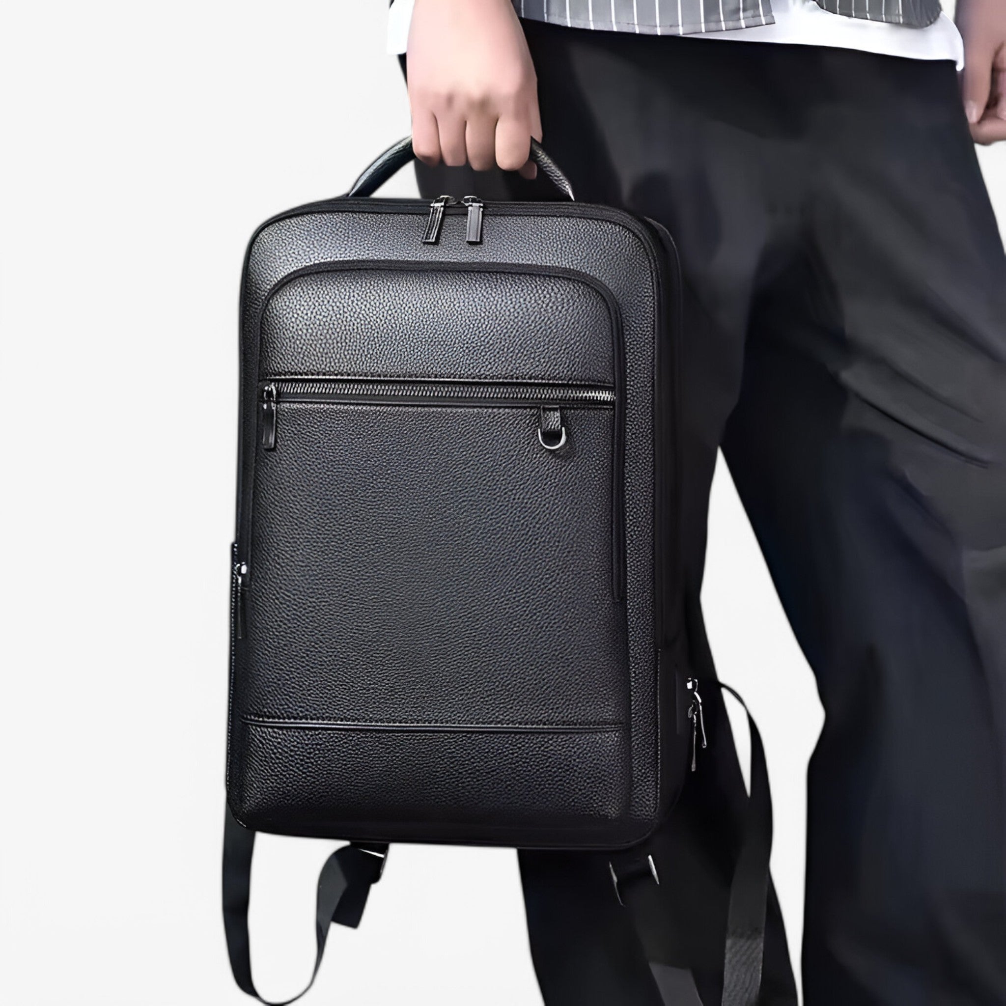 Velluto – Leather backpack with USB & laptop compartment – Business & daily use Men