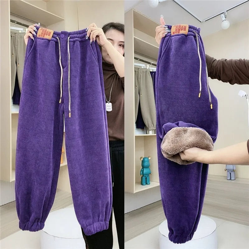 Monica Winter Jogginghose | Warme Plüschfütterung & lässiges Design  