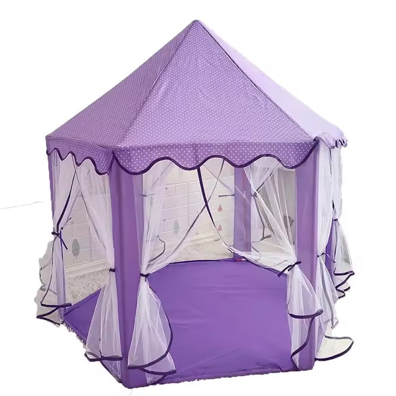 Tenda de xogo de princesa rosa para nenas | Espazo de xogo máxico