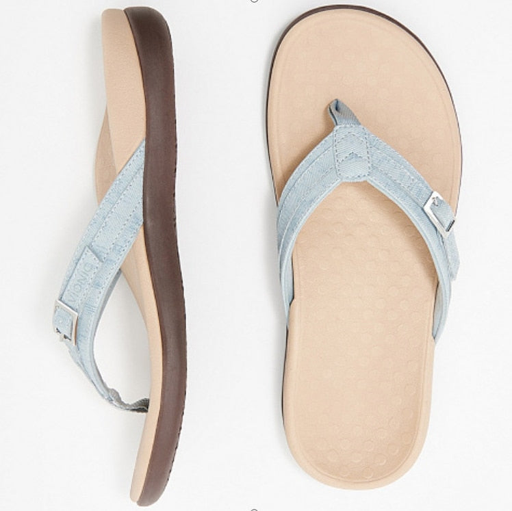 Dames teenslippers – comfortabele zomersandalen met voetbed en verstelbare band