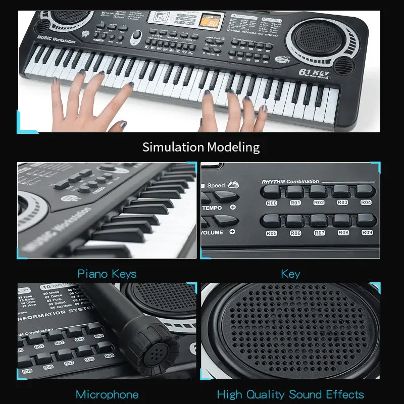 Teclado infantil Melzano con micrófono