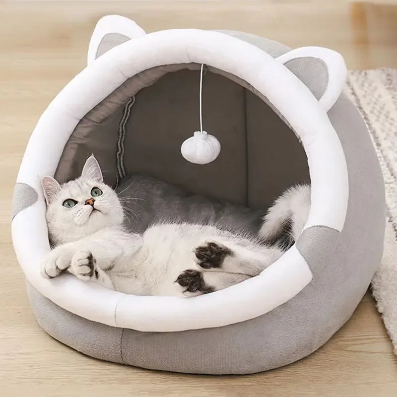 Caseta plegable para gatos – Cama tipo tienda cómoda para gato o perro pequeño