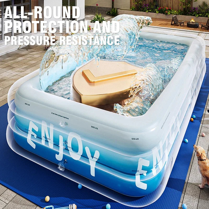 Aufblasbarer Pool – Großes Familienbecken mit Sonnendach & robustem PVC Bolendo