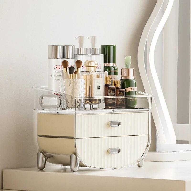 Organizador de cosméticos tipo Lade – Caja de almacenamiento transparente y libre de polvo