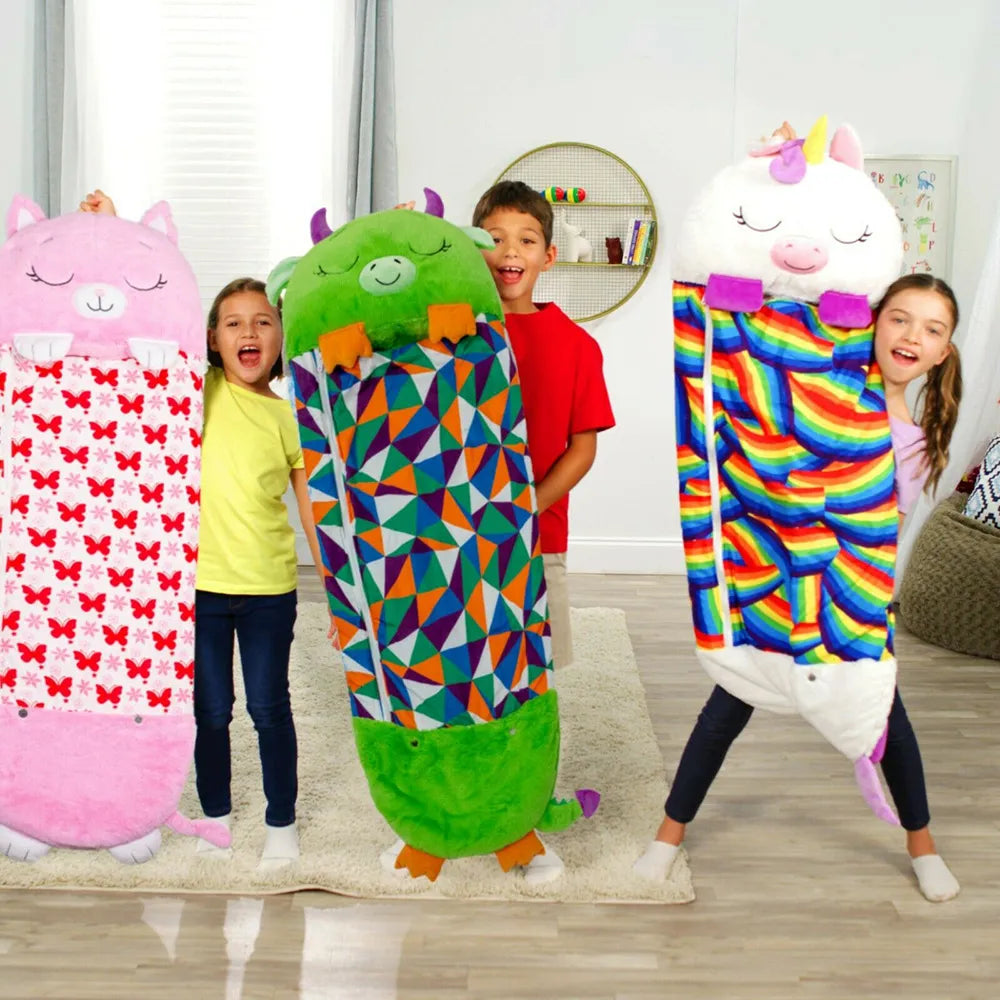MagicalCuddle 2-en-1 Saco de durmir e peluche – Para nenos de 3 a 8 anos