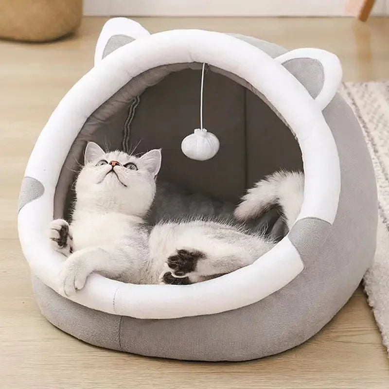 Caseta plegable para gatos – Cama tipo tienda cómoda para gato o perro pequeño