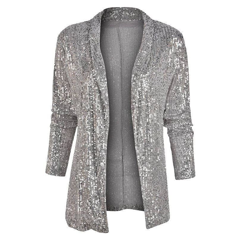 Revalki Blazer Weste mit Glitzer Pailletten