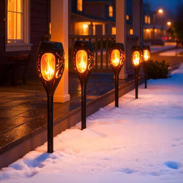 Vlamlamp voor de tuin – solar licht dat flakkert als vuur en zelf aangaat