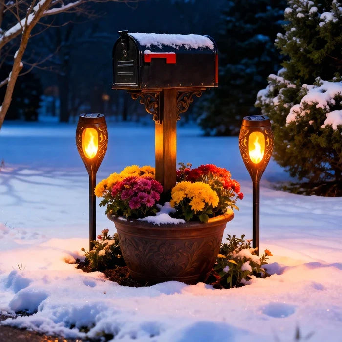 Vlamlamp voor de tuin – solar licht dat flakkert als vuur en zelf aangaat