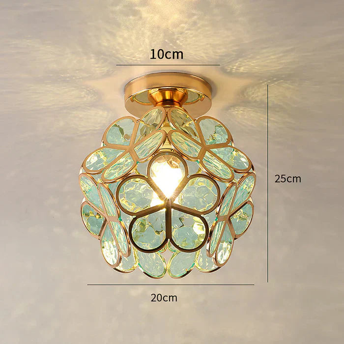 Melzano BloomGlow | elegante lámpada de teito de vidro con flores para adornar o seu espazo con estilo atemporal