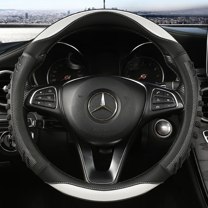 ROADGRIP – Premium steering wheel cover made of honeycomb leather, non-slip & ergonomic Vestragear