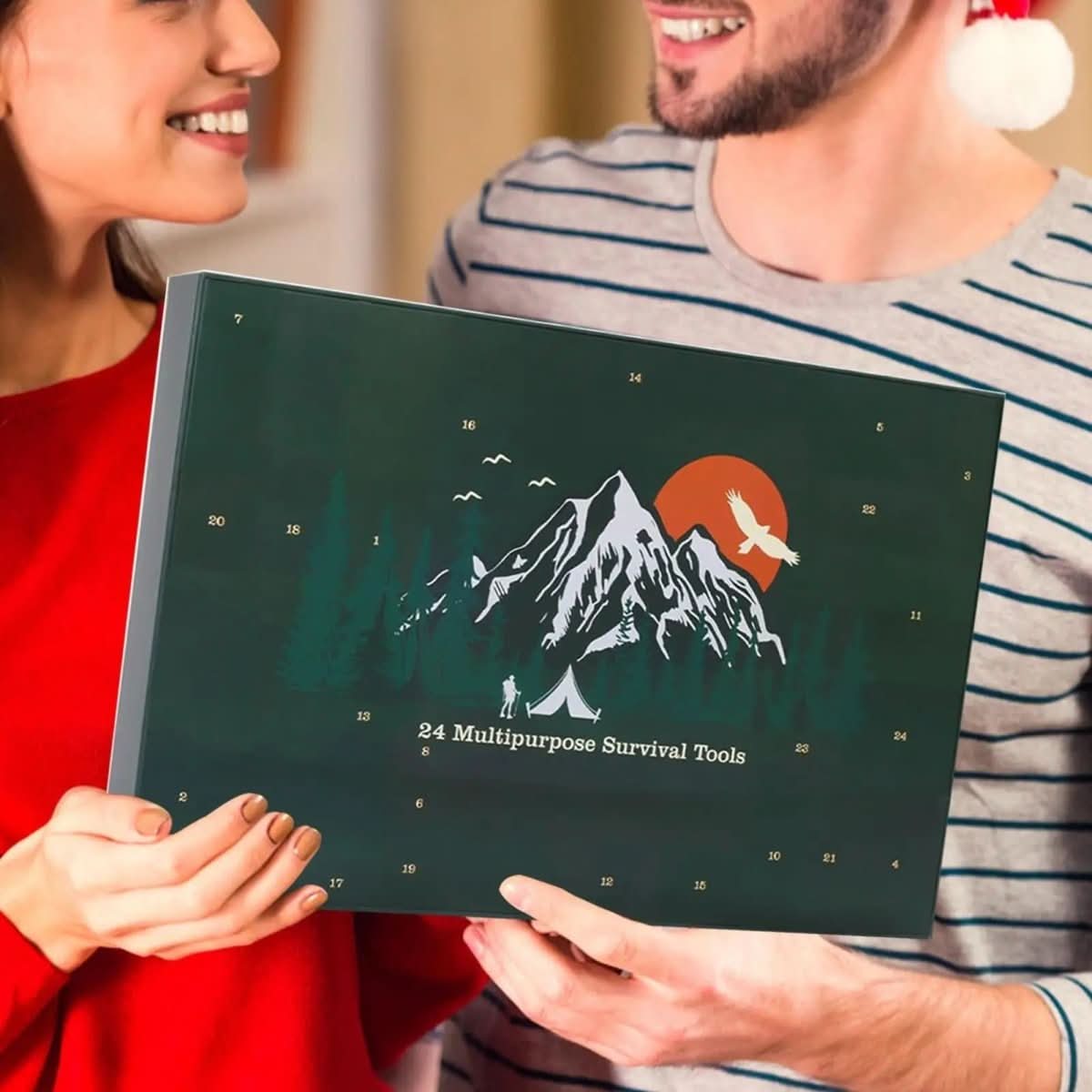 Outdoor Adventskalender – 24-teiliges Survival-Set mit kompaktem Zubehör Bolendo