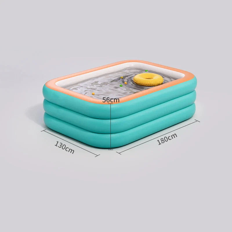 Aufblasbarer Pool – Rechteckiges Familienbecken mit 0,4 mm PVC & Ablaufventil Bolendo