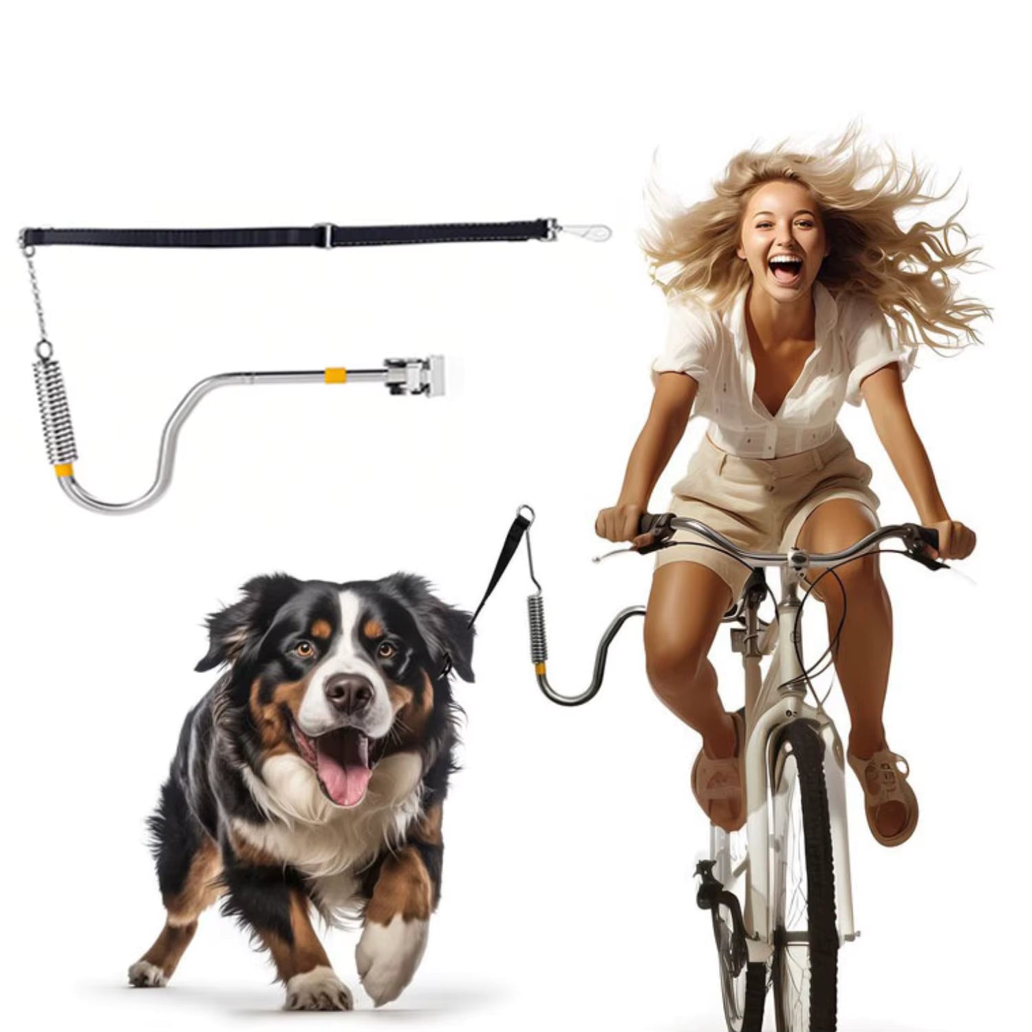 Bicycle Bar for Dog – Sturdy Bike Handle with Shock Absorption and Strap