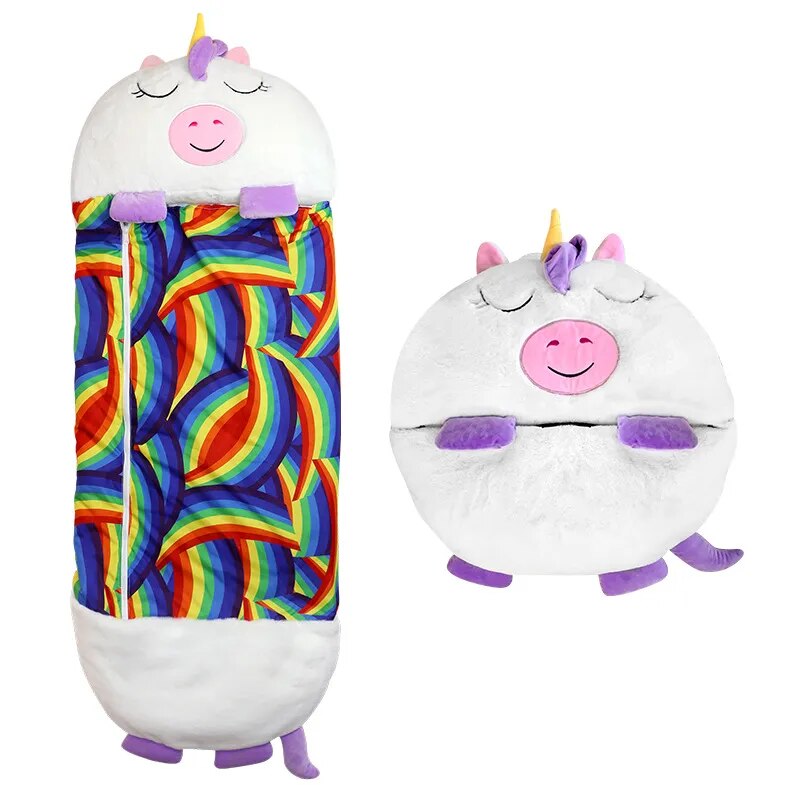 MagicalCuddle 2-en-1 Saco de durmir e peluche – Para nenos de 3 a 8 anos