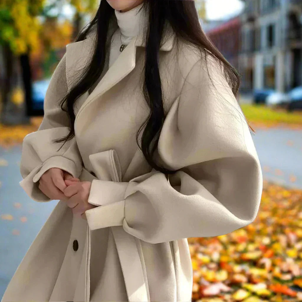 Mystie Lange Abrigo Trench para Mujer con Cinturón – Elegancia Atemporal