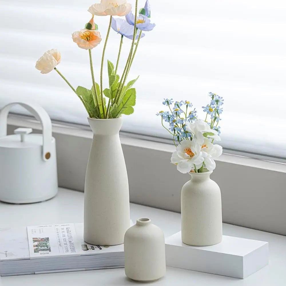 Aardstijl Keramische Vaas Set van 3 voor Moderne Boho Interieurs Vestragear