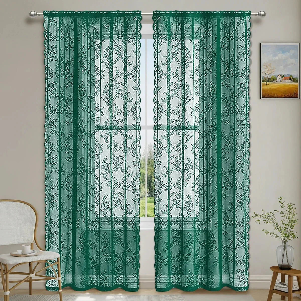 ROSALACE – Romantic Rose Lace Curtain Vestragear