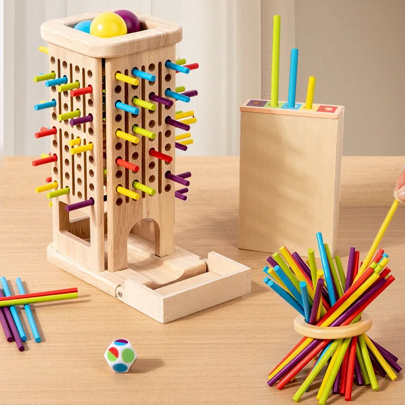 Montessori Holzstabturm – Pädagogisches Geschicklichkeitsspiel für Kinder