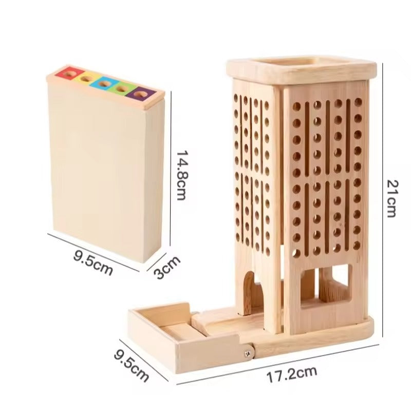 Montessori Holzstabturm – Pädagogisches Geschicklichkeitsspiel für Kinder