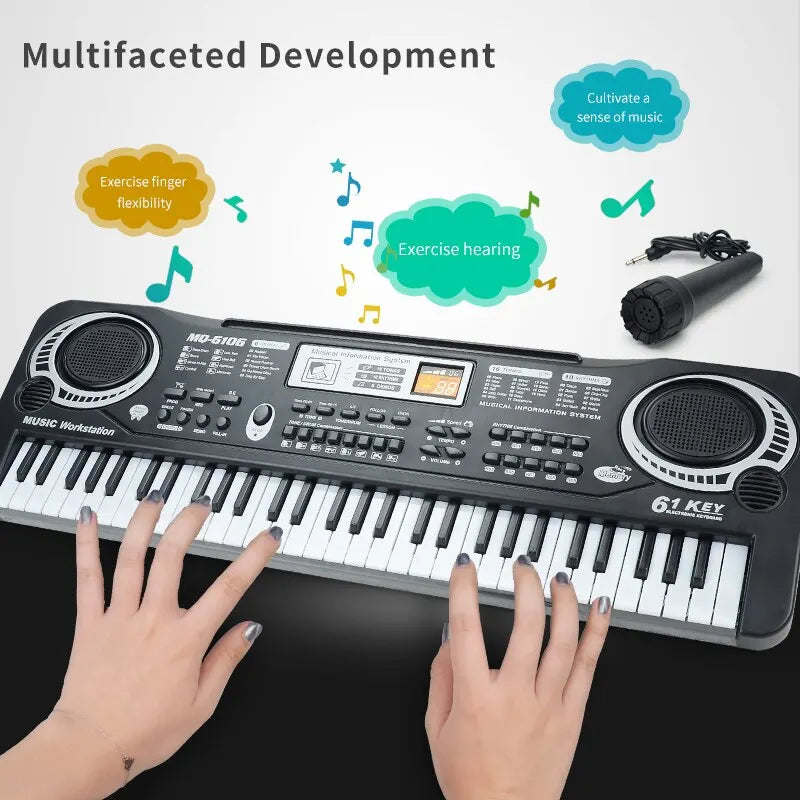 Teclado infantil Melzano con micrófono