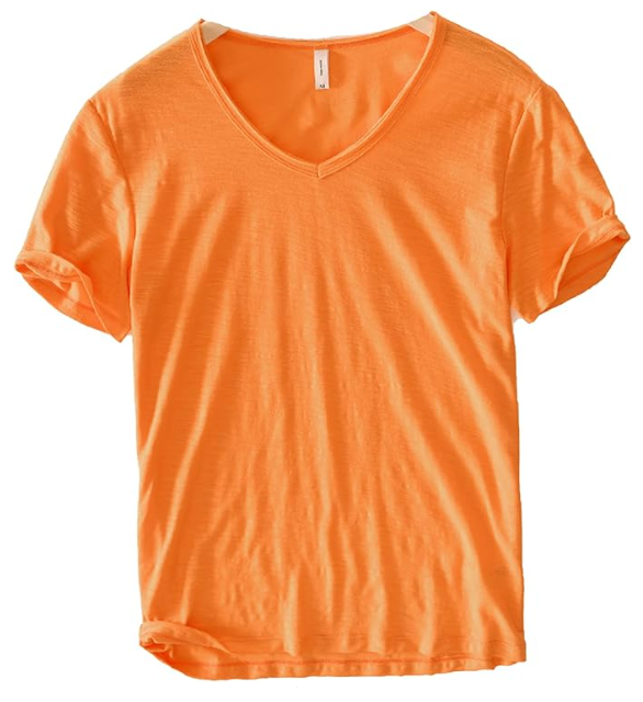 Camisa de lino y algodón para hombre con cuello en V