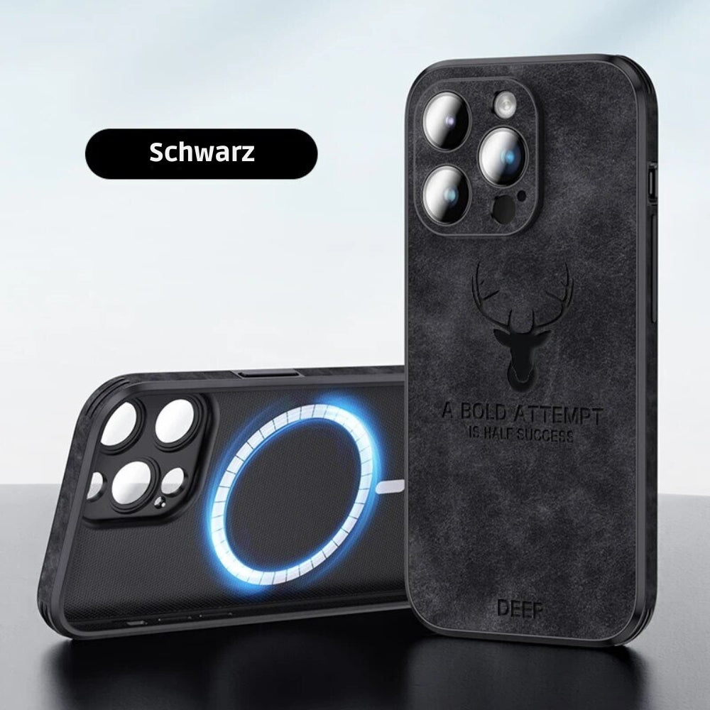 Deer – funda para iPhone de coiro auténtico e resistente a golpes – deseño elegante e delgado
