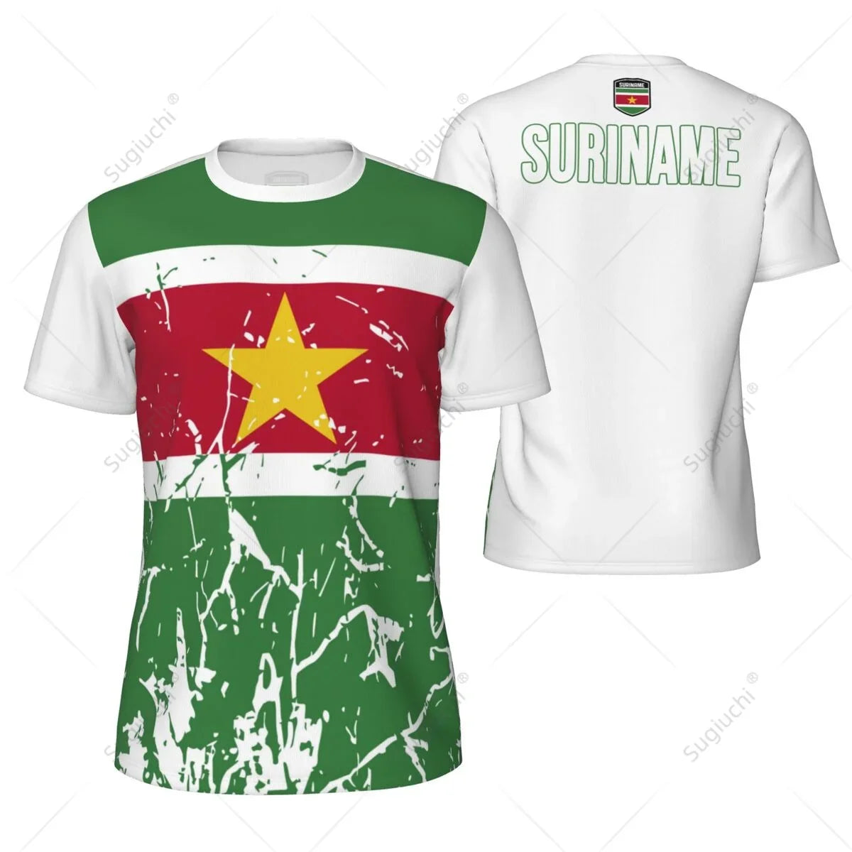 Sports Mesh T-shirt Suriname Flag For Running Bike Soccer Tennis Football Fitness Tees 3D Printed Custom VestraGear