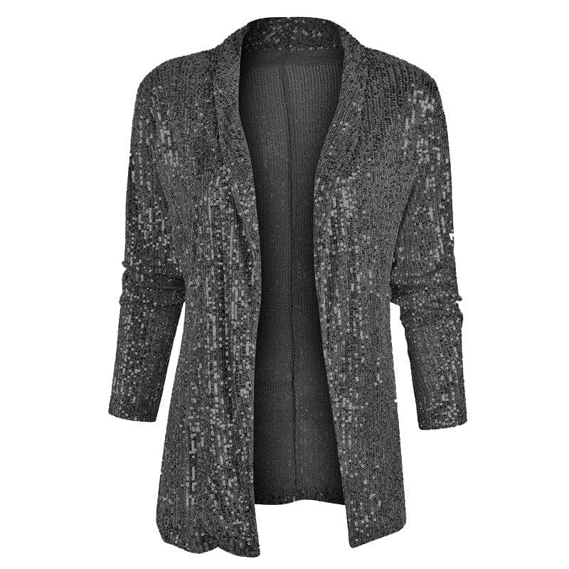 Revalki Blazer Weste mit Glitzer Pailletten