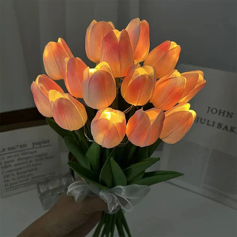 TulipGlow – Làmpada de nit LED portàtil de tulipes amb llum càlida – Decorativa