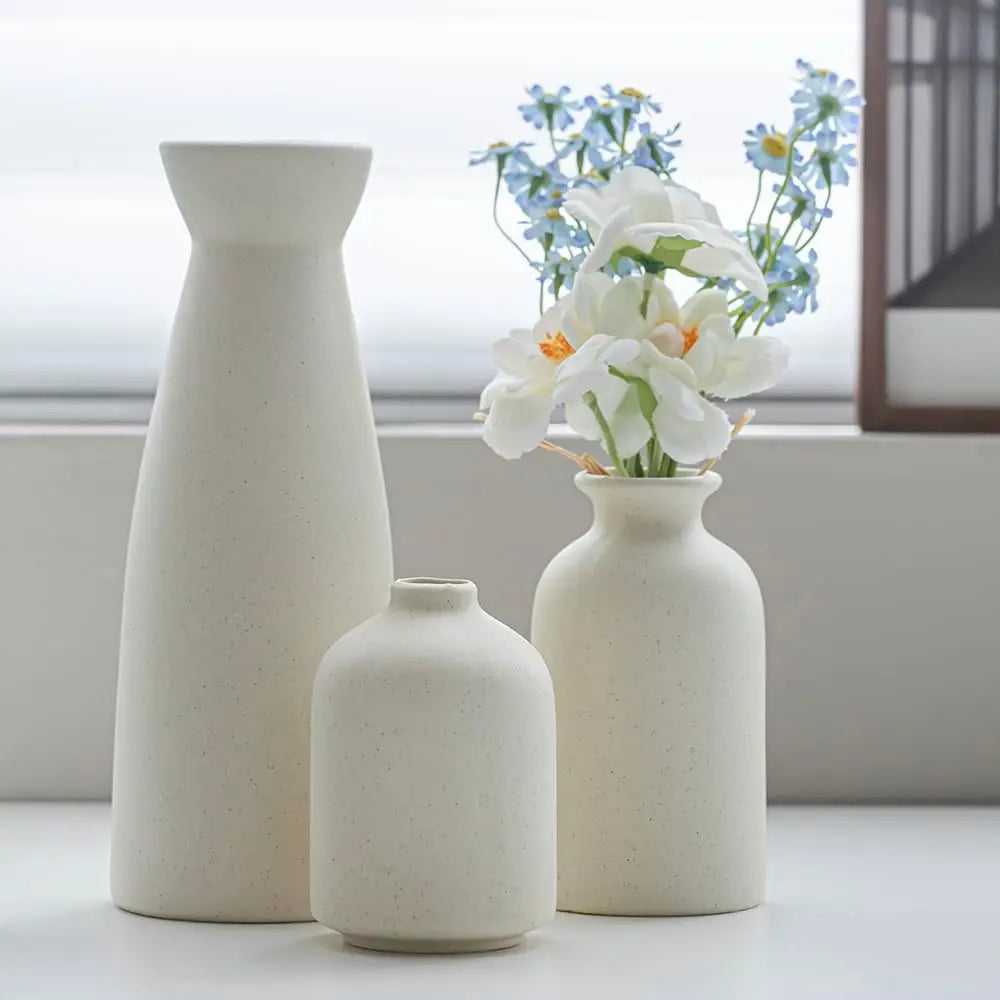 Aardstijl Keramische Vaas Set van 3 voor Moderne Boho Interieurs Vestragear