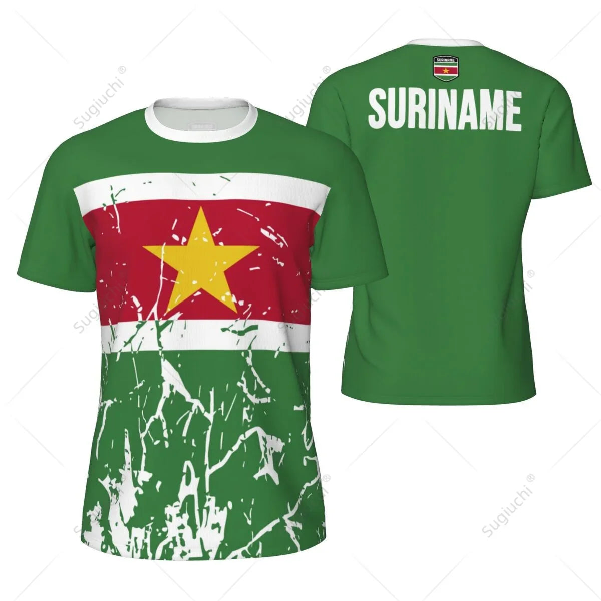 Sports Mesh T-shirt Suriname Flag For Running Bike Soccer Tennis Football Fitness Tees 3D Printed Custom VestraGear