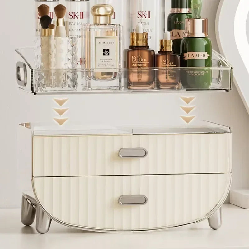 Organizador de cosméticos tipo Lade – Caja de almacenamiento transparente y libre de polvo