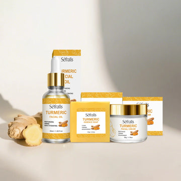 Séfralls Kurkuma Set de cuidado de la piel – Natural, equilibrante y aclarador