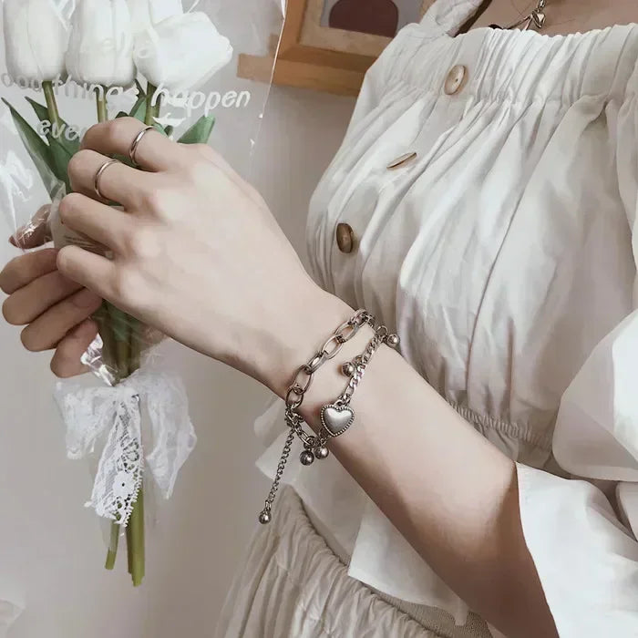 Serpenta Set van 4 slangenarmbanden met groene edelstenen en strasssteentjes