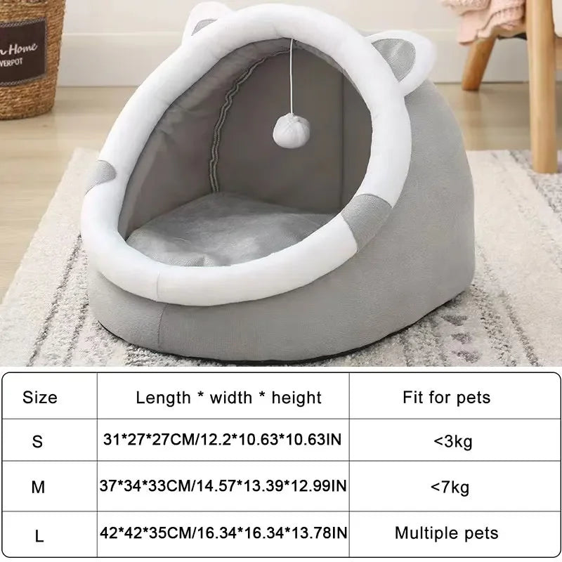 Caseta plegable para gatos – Cama tipo tienda cómoda para gato o perro pequeño