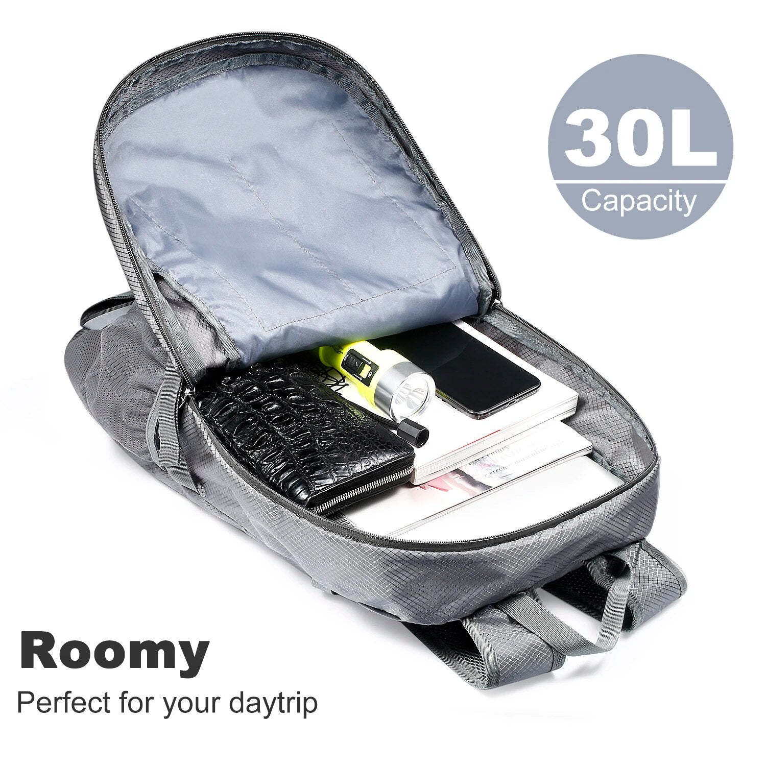 Mochila de enerxía solar – 30L lixeira e resistente á auga con USB