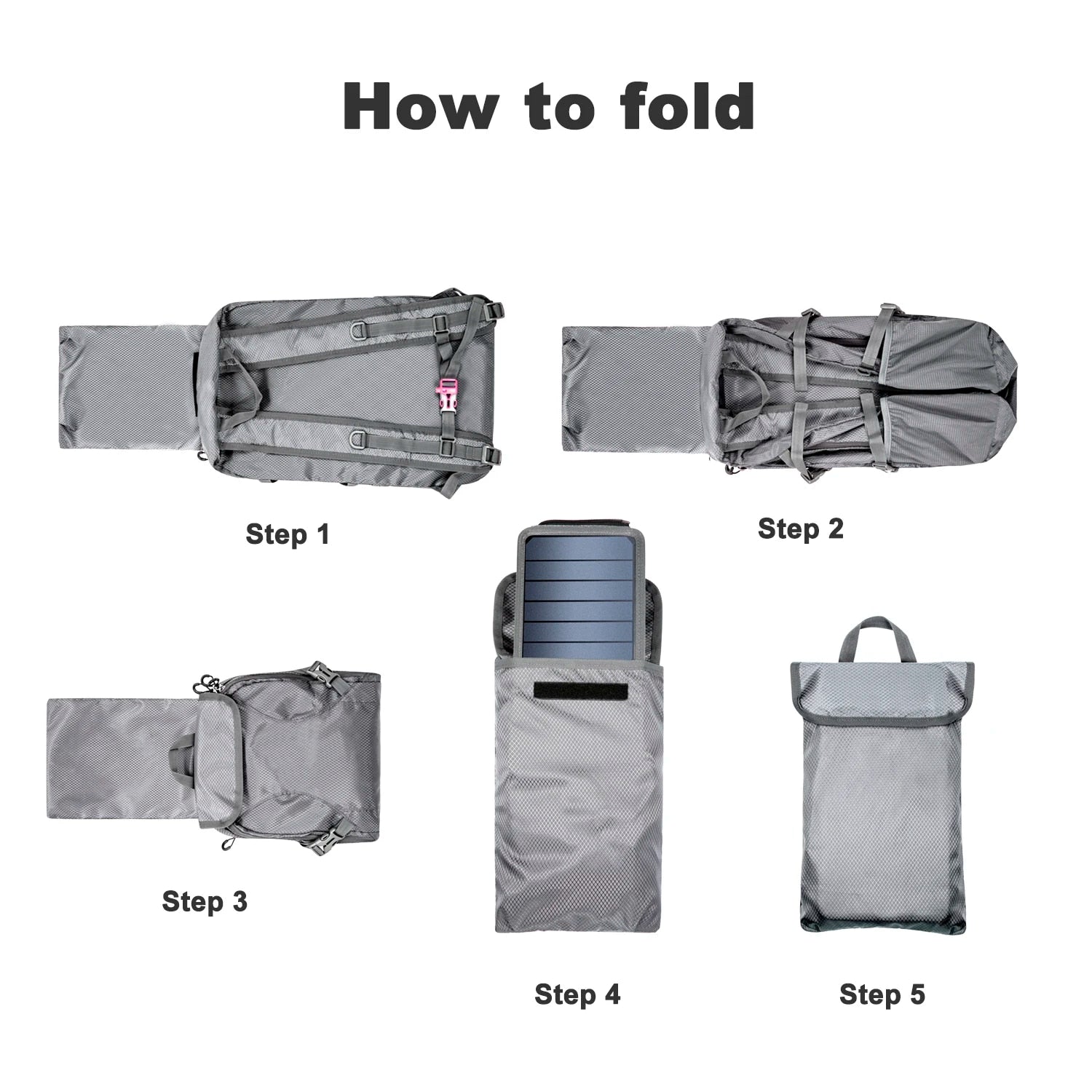 Mochila de enerxía solar – 30L lixeira e resistente á auga con USB