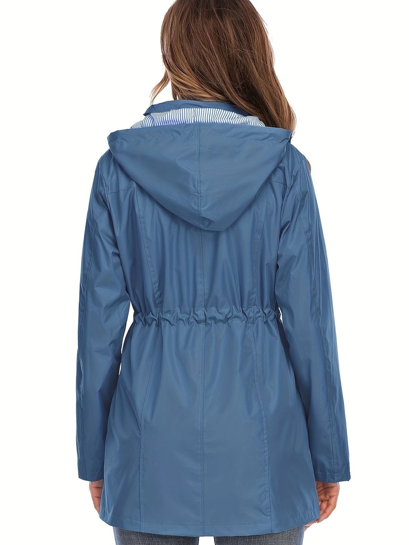 Sophie – Mittellanger Regenmantel mit Kapuze & Reißverschluss für Stadt & Regen  