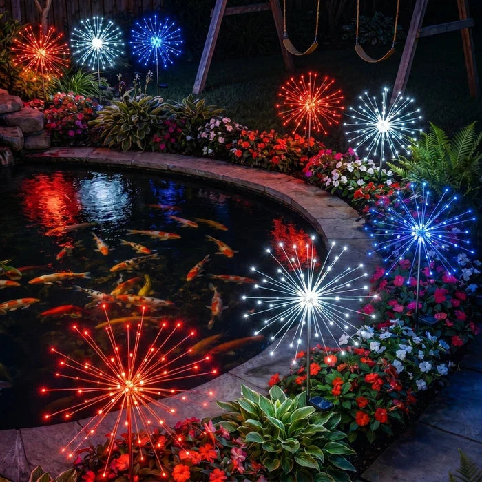 Padverlichting op zonne-energie – sprankelend rood, wit en blauw langs je oprit