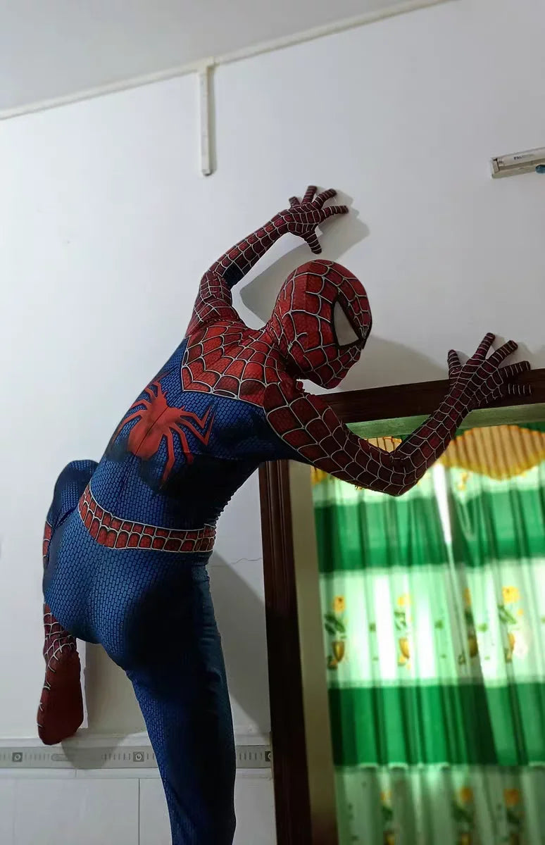 HeroMorph Spiderman Kostuum – Rood Blauw 3D Geprint Zentai Suit Volwassenen