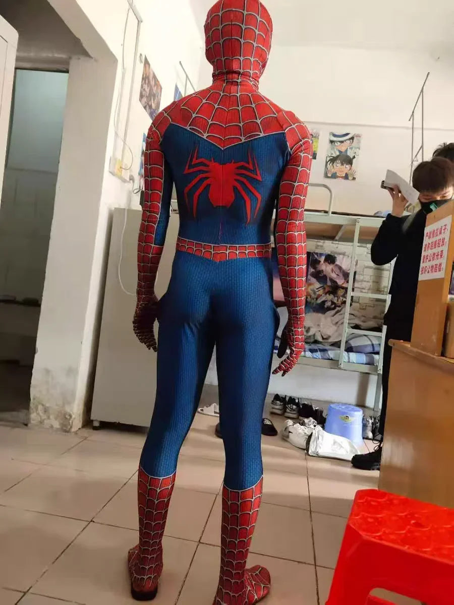 HeroMorph Spiderman Kostuum – Rood Blauw 3D Geprint Zentai Suit Volwassenen