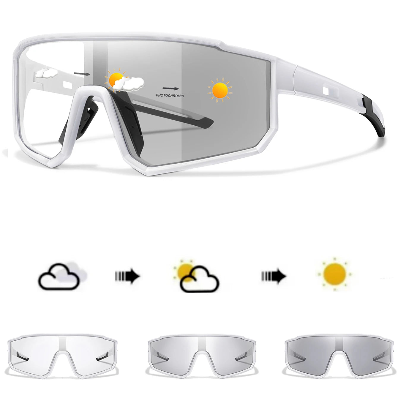 Sport Zonnebril voor Actieve Outdoor Activiteiten, Meekleurend, UV-bescherming 4